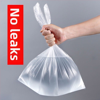 Saci de plastic albi, transparenți, de unică folosință pentru livrarea mâncării