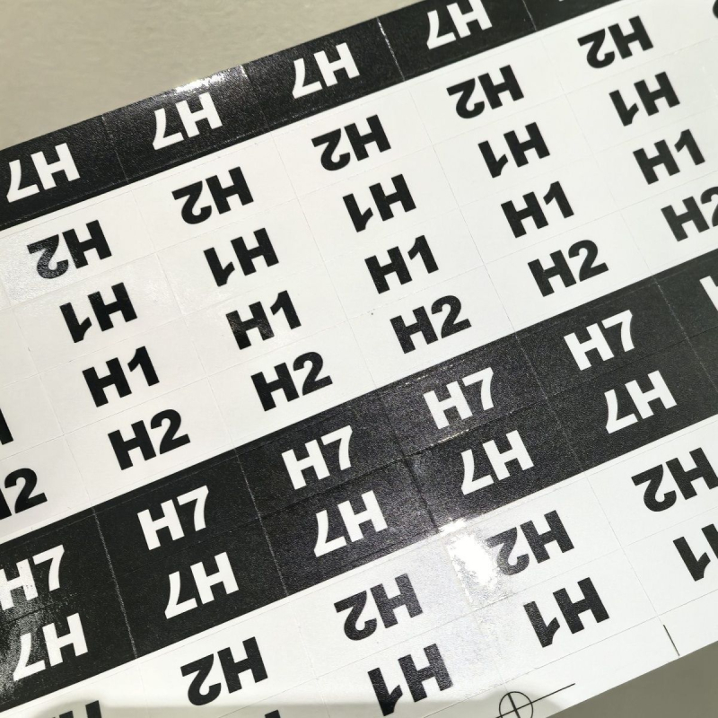 Etichete laminat coduri de culoare pentru mărgele, alb-negru, H1H2H7