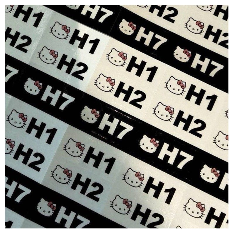 Etichete laminat coduri de culoare pentru mărgele, alb-negru, H1H2H7