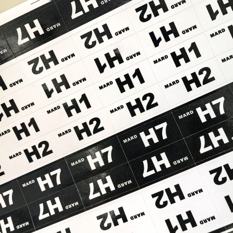 Etichete laminat coduri de culoare pentru mărgele, alb-negru, H1H2H7