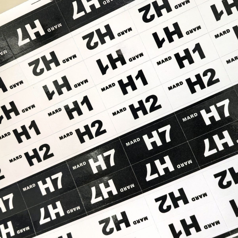 Etichete laminat coduri de culoare pentru mărgele, alb-negru, H1H2H7