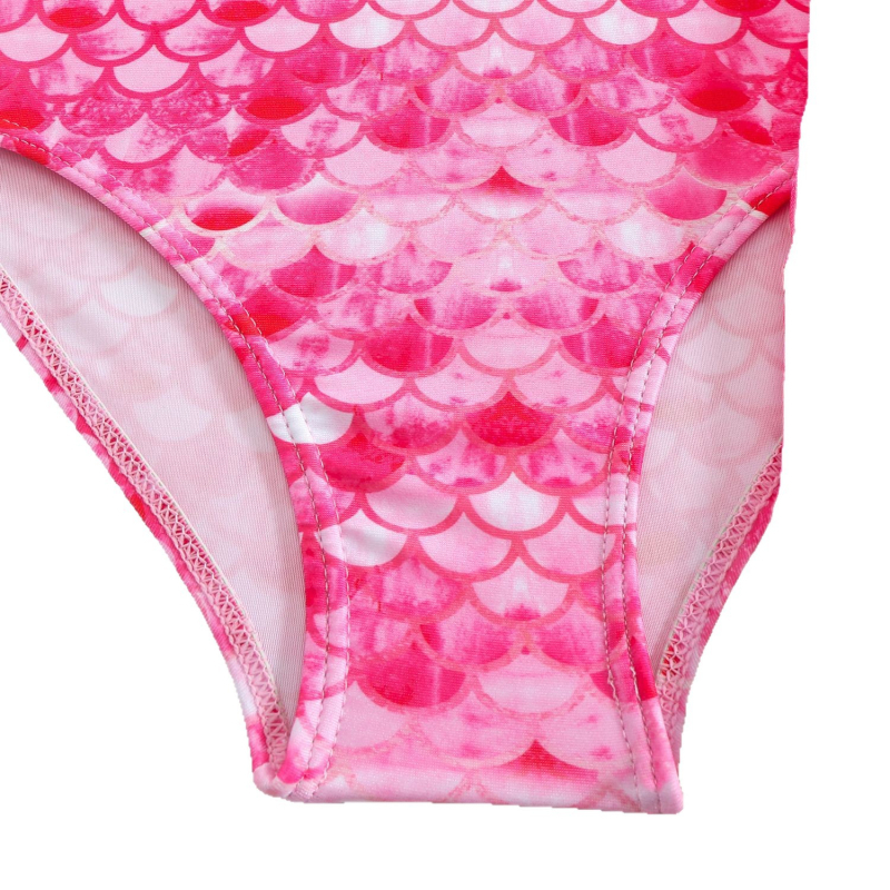 Costum de baie întreg pentru copii, cu model în solzi de pește, pentru plajă și stațiune