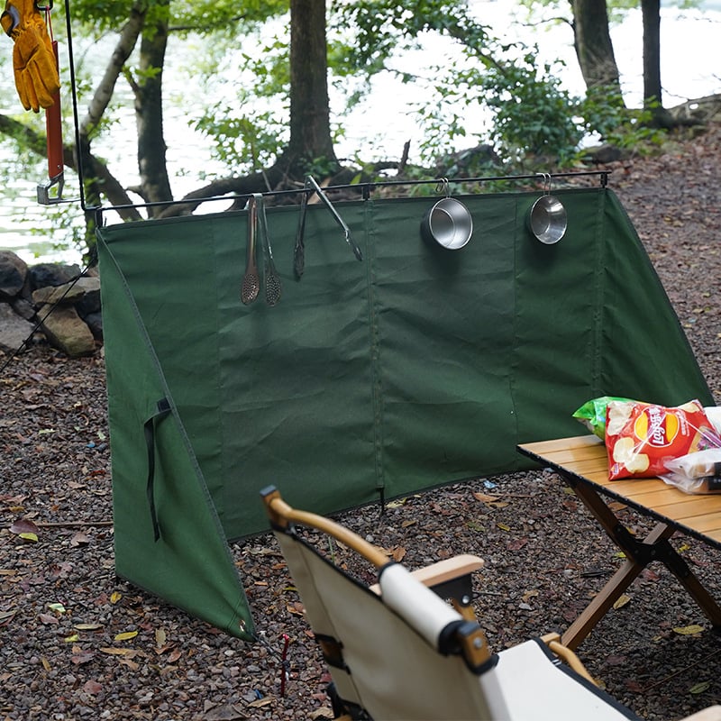 Ecran mare anti vant pentru camping, foc de tabara și gătit în aer liber