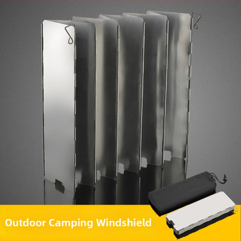 Set de 12 deflectoare de vânt din aluminiu pentru camping în aer liber și grătare
