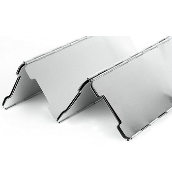 Set de 12 deflectoare de vânt din aluminiu pentru camping în aer liber și grătare