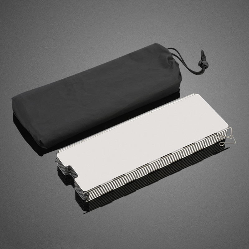 Set de 12 deflectoare de vânt din aluminiu pentru camping în aer liber și grătare