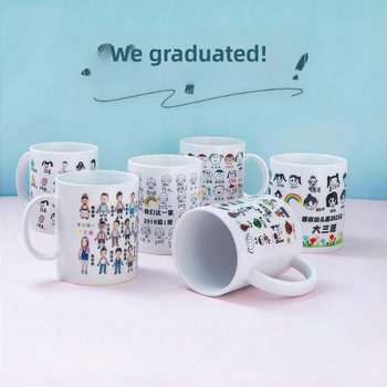 Cana ceramică de absolvire pentru copii, Avatar pictat de copil — cadou omagial pentru grădiniță și școala primară