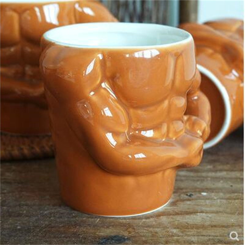 Cană ceramică cu design muscular, capacitate mare, cană de cafea pentru bărbați, design creativ
