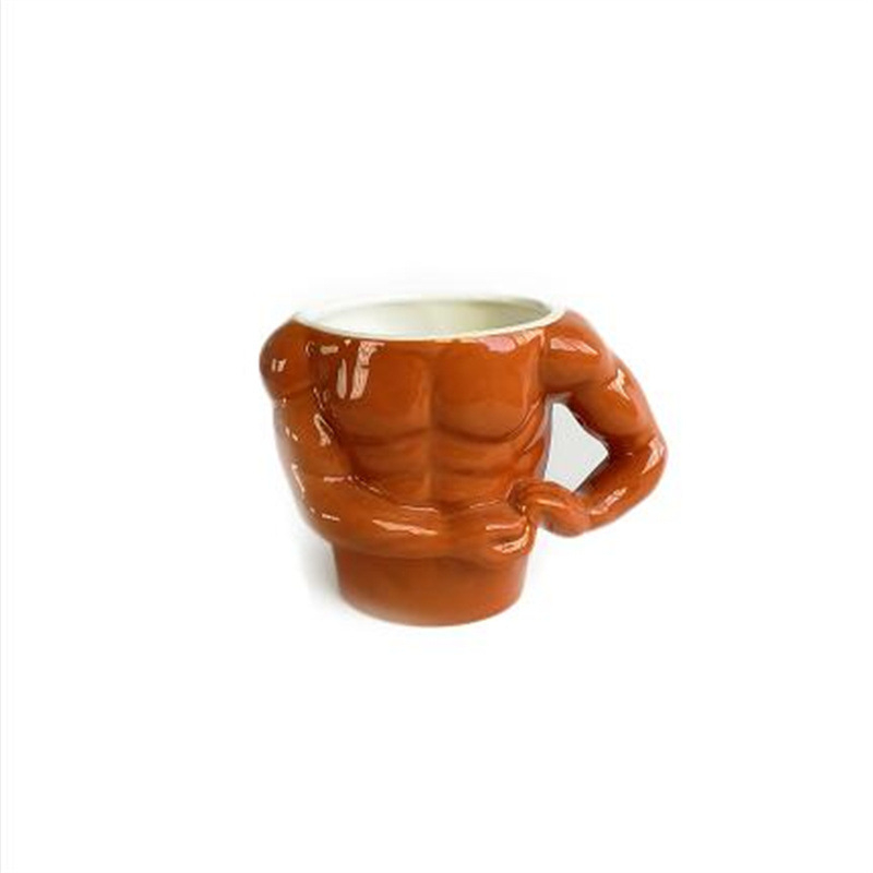 Cană ceramică cu design muscular, capacitate mare, cană de cafea pentru bărbați, design creativ