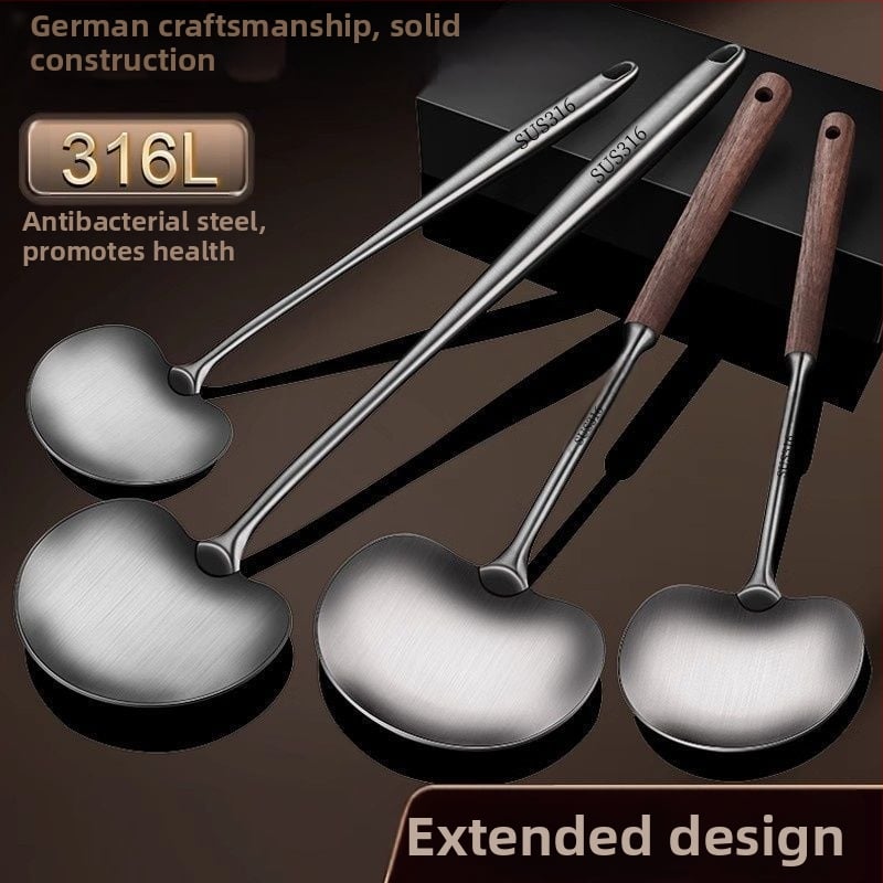 Spatula integrată din oțel inoxidabil 316, groasă și lungă, pentru ciuperci – spatulă de gătit, din oțel integral, de calitate alimentară