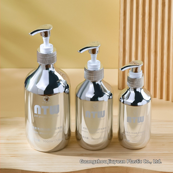 Sticlă de șampon din PET cu acoperire electroplată, recipient dozator pentru loțiune, 200/250/300/500 ml