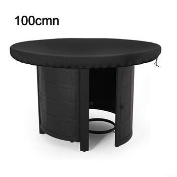 Husă pentru foc de tabără din 420D Oxford, husă rotundă pentru grătar, neagră, rezistentă la vânt și portabilă, diametrul 80/100 cm