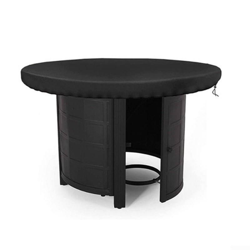 Husă pentru foc de tabără din 420D Oxford, husă rotundă pentru grătar, neagră, rezistentă la vânt și portabilă, diametrul 80/100 cm
