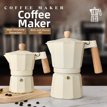 Moka octagonal în stil italian, îngroșată, pentru uz casnic, cafea preparată manual, cu posibilitatea de logo