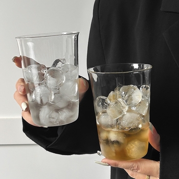 Pahar din sticlă pentru latte cu gheață, borosilikat rezistent la temperaturi, transparent, fără mâner