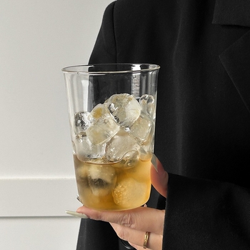 Pahar din sticlă pentru latte cu gheață, borosilikat rezistent la temperaturi, transparent, fără mâner