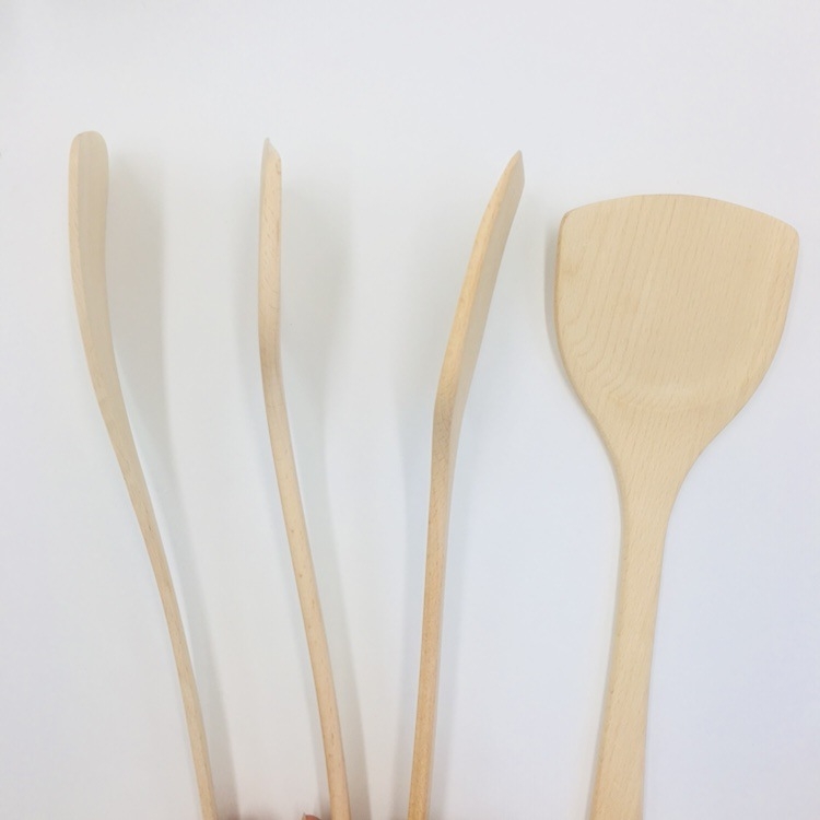 Spatula mare din lemn de fag, mâner lung, ustensile de bucătărie din lemn
