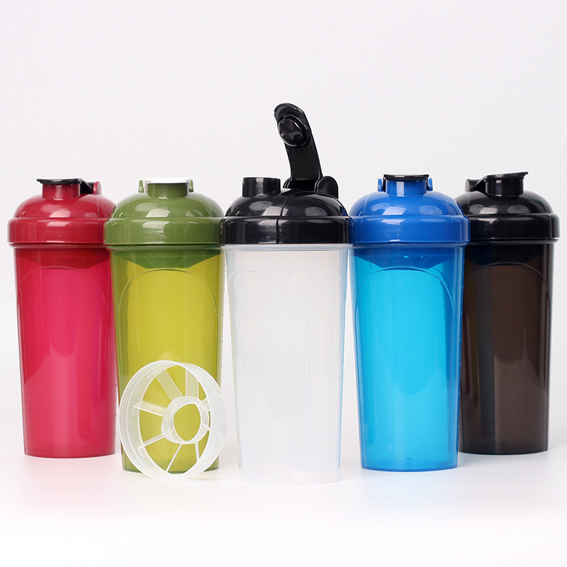 Cupă shaker din plastic, 700 ml, capacitate mare pentru sport și fitness, pentru milkshake și pudră proteică