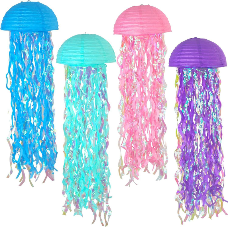 Felinar semicerc colorat în formă de meduză pentru decor