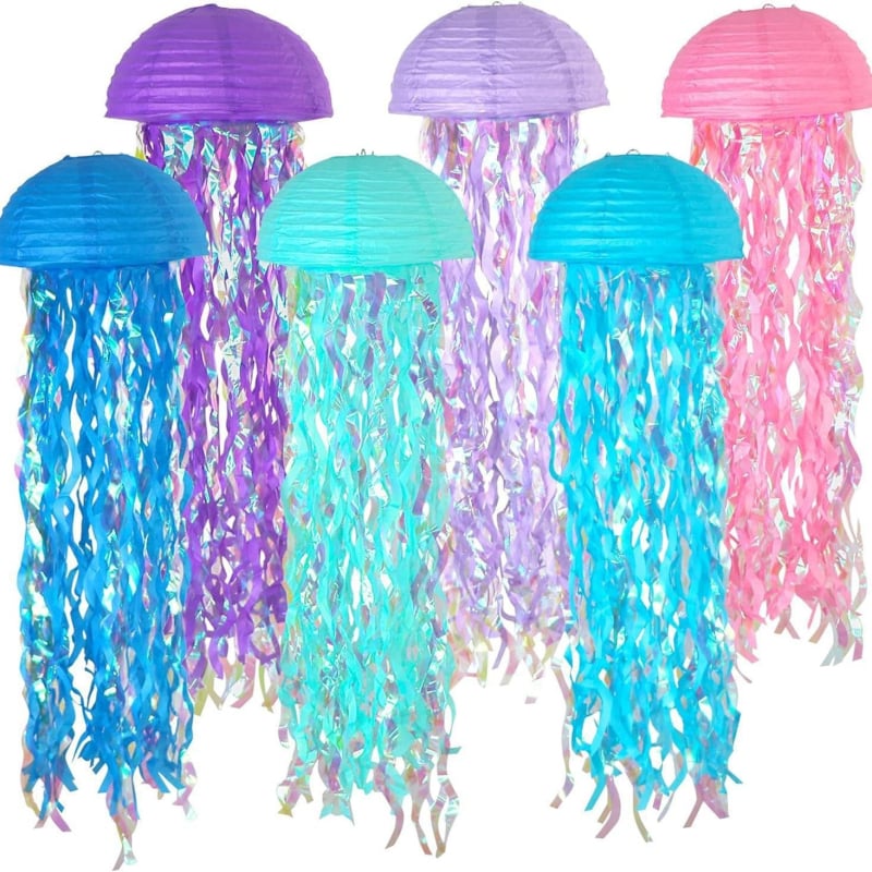 Felinar semicerc colorat în formă de meduză pentru decor