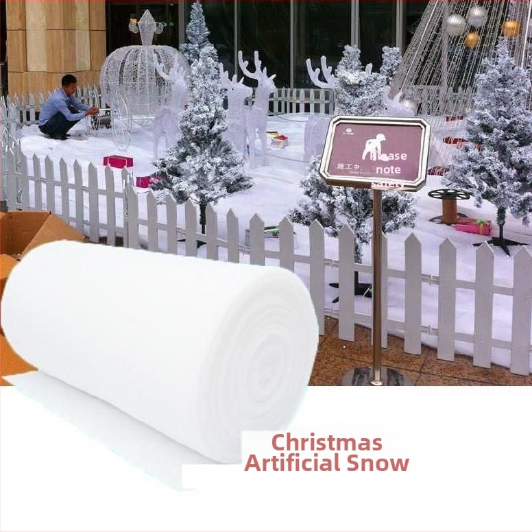 Decorațiune de scenă de Crăciun cu vată de zăpadă și fulgi de zăpadă artificiali pentru studio