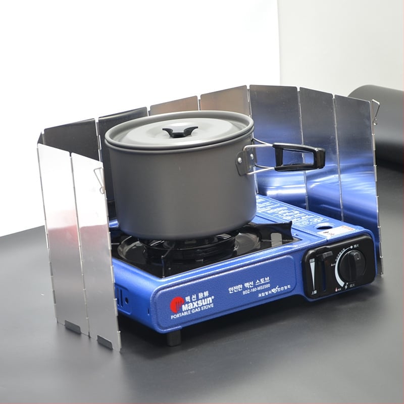 Camping în aer liber: scut de vânt din aliaj de aluminiu, 10 bucăți, pliabil, pentru plită de camping și placă de aluminiu pentru grătar