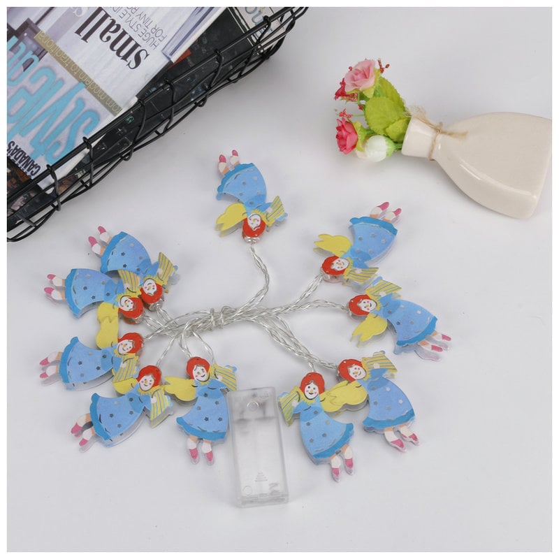 Lumini LED în formă de Înger, perdea de lumini pentru decor interior, decorațiuni de Crăciun