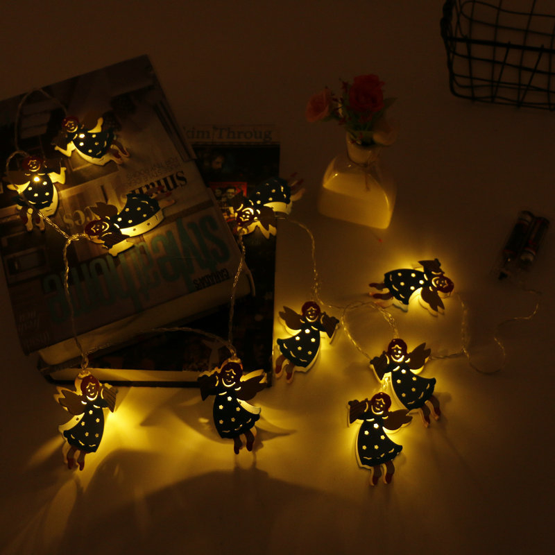 Lumini LED în formă de Înger, perdea de lumini pentru decor interior, decorațiuni de Crăciun