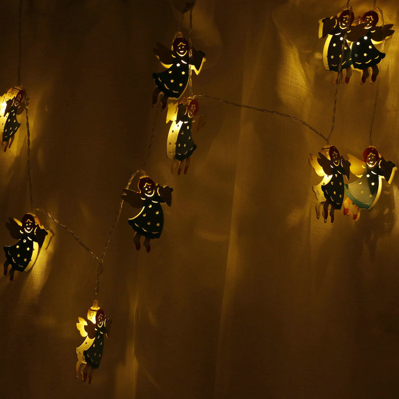 Lumini LED în formă de Înger, perdea de lumini pentru decor interior, decorațiuni de Crăciun