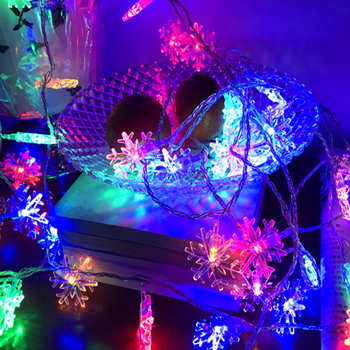 Șir de lumini LED în formă de fulgi de zăpadă pentru decorarea Crăciunului, nunți și sărbători, iluminat pentru brad – vânzare en gros