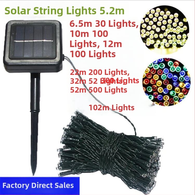 Şir LED solar pentru exterior, 100 diode, IP44, 1×2 m, efect flash, decor exterior de Crăciun, cer înstelat