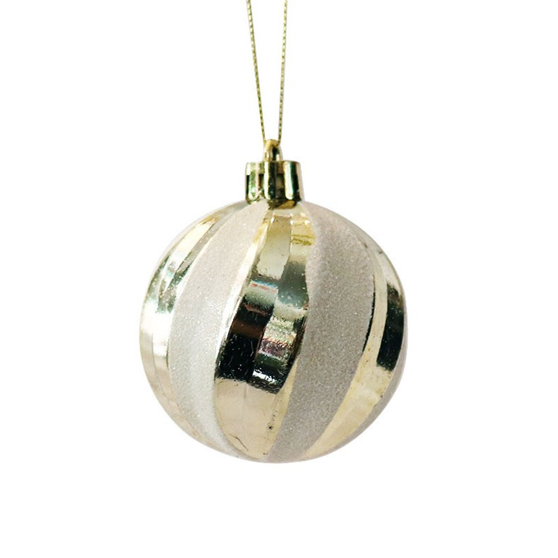Ornament de Crăciun pictat manual, minge din plastic electroplacată, 6 cm și 8 cm, decor pentru brad
