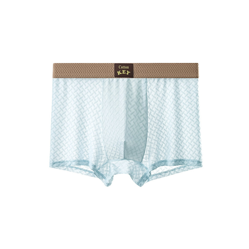 Boxeri bărbați din ice silk cu jacquard, talie medie, respirabili, uscare rapidă