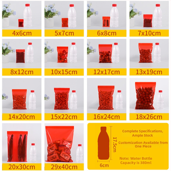 Pungă roșie din plastic cu fermoar, pentru bijuterii și porționare a alimentelor