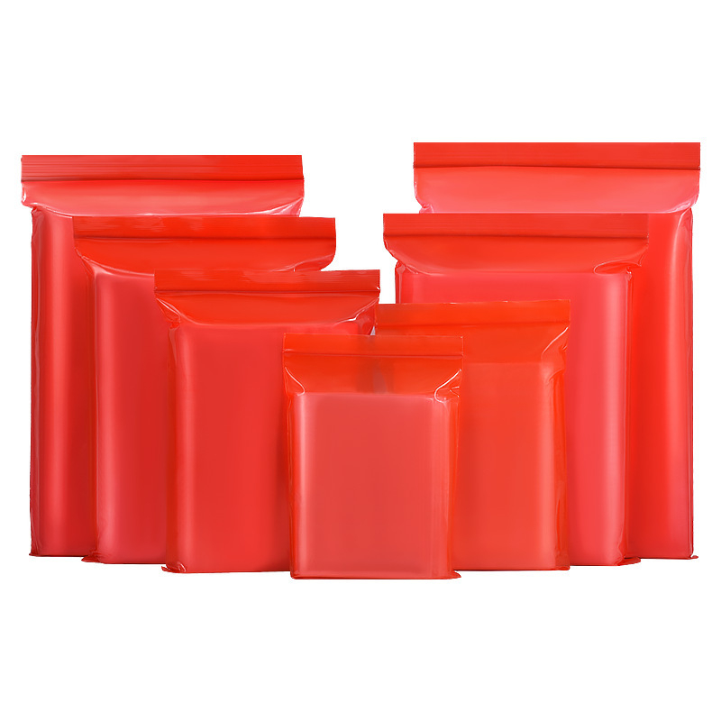 Pungă roșie din plastic cu fermoar, pentru bijuterii și porționare a alimentelor