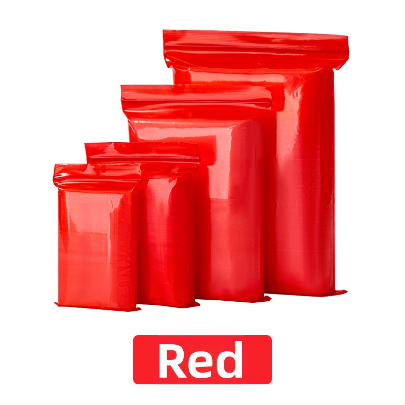 Pungă roșie din plastic cu fermoar, pentru bijuterii și porționare a alimentelor