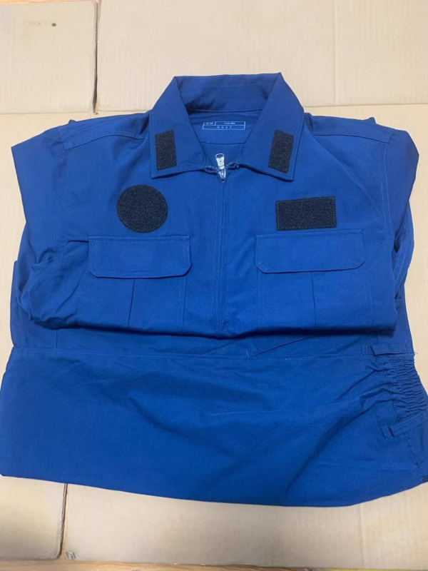 Set de echipament pentru echipajul la sol, bărbați, albastru, anti-static, rezistent la ulei, poliester-cotton.