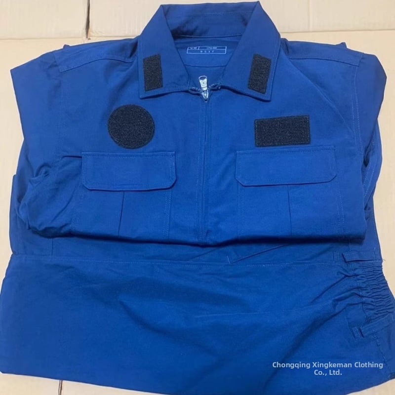 Set de echipament pentru echipajul la sol, bărbați, albastru, anti-static, rezistent la ulei, poliester-cotton.
