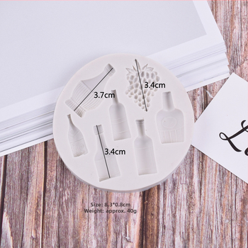 Formă din silicon în formă de sticlă de vin pentru decorarea torturilor, DIY fondant și proiecte din rășină și lut moale