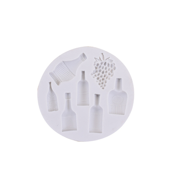 Formă din silicon în formă de sticlă de vin pentru decorarea torturilor, DIY fondant și proiecte din rășină și lut moale