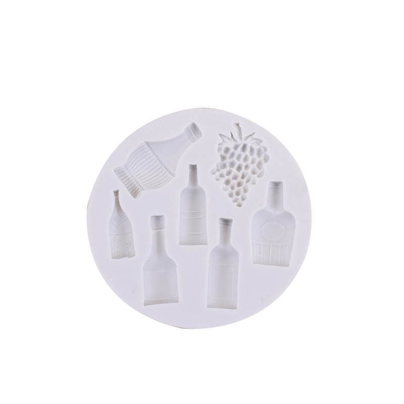 Formă din silicon în formă de sticlă de vin pentru decorarea torturilor, DIY fondant și proiecte din rășină și lut moale
