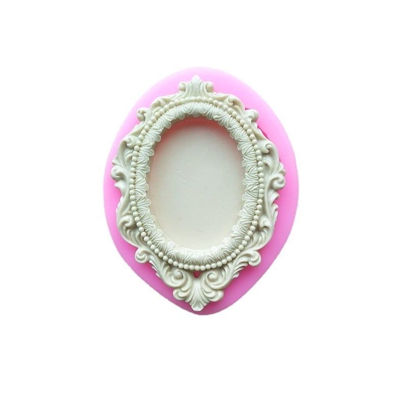 Formă din silicon pentru fondant cu ramă vintage pentru decor de tort