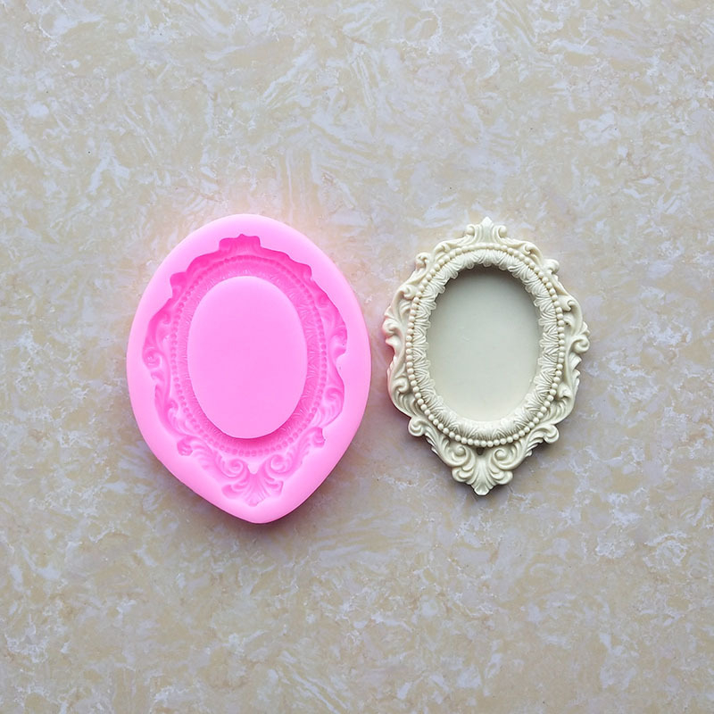 Formă din silicon pentru fondant cu ramă vintage pentru decor de tort