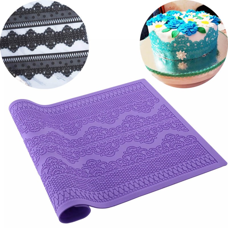 Mată din silicon pentru fondant cu dantelă – decorare torturi