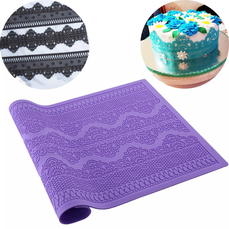 Mată din silicon pentru fondant cu dantelă – decorare torturi