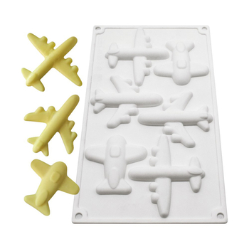 Set de șase forme din silicon, în formă de avion, pentru mousse și decorațiuni de prăjituri cu ciocolată, DIY deserturi franțuzești.