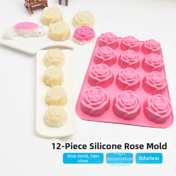 Formă de tort din silicon, în formă de trandafir, pentru fondant, ciocolată, jeleu și fursecuri
