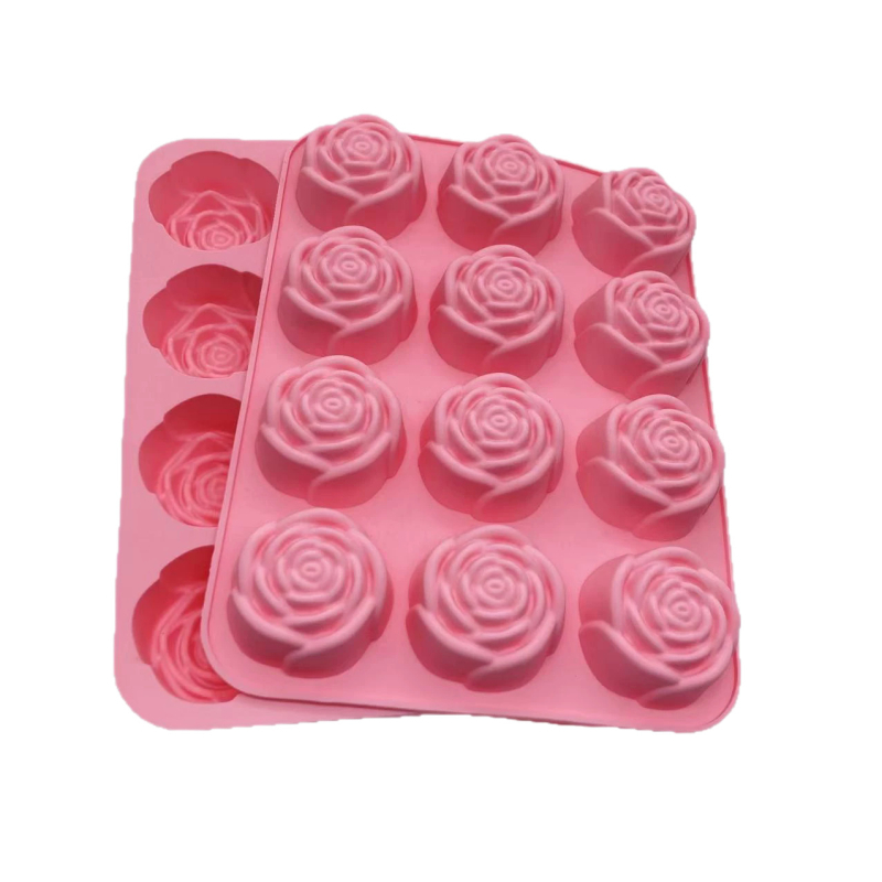 Formă de tort din silicon, în formă de trandafir, pentru fondant, ciocolată, jeleu și fursecuri