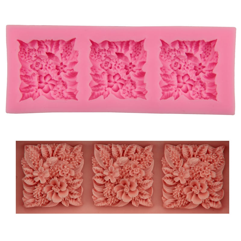 Formă de tort din silicon cu buchet de flori pentru decor DIY fondant și cofetărie, H1697