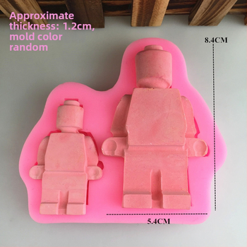 Formă din silicon pentru prăjituri în formă de robot, dimensiuni variate, pentru decorare cu fondant și cofetărie DIY
